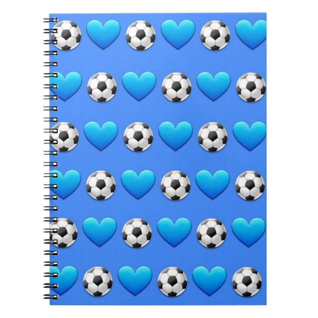 Cuaderno espiral de fútbol de la emoji azul del (Frente)