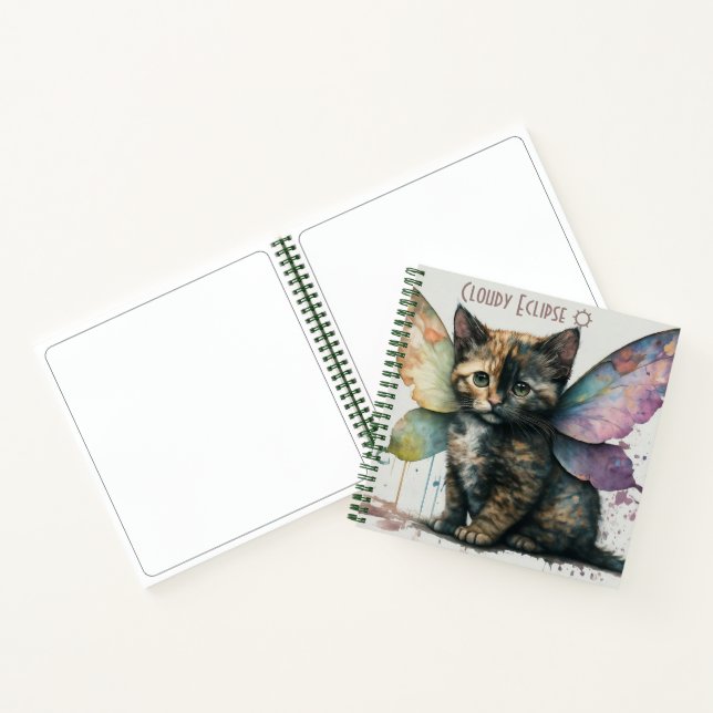 Cuaderno espiral de gatito con caparazón de tortug (Interior)