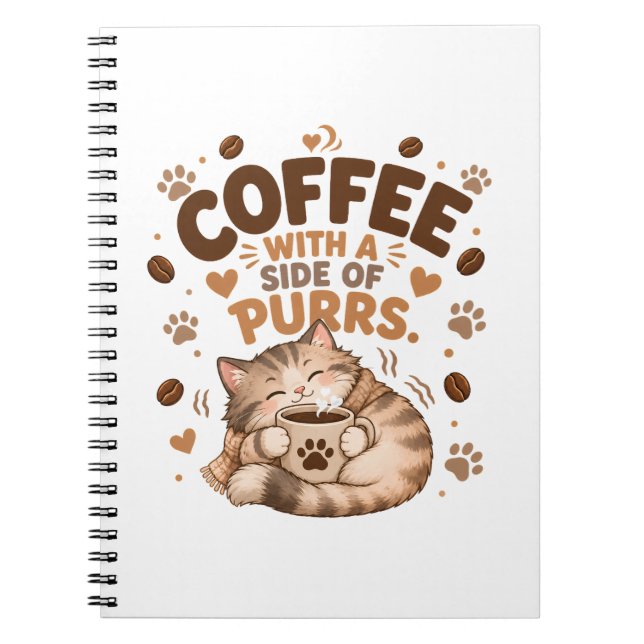 Cuaderno espiral de gato atigrado dormilón amante  (Frente)