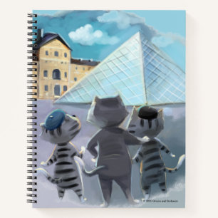 Cuaderno espiral de gatos Louvre París