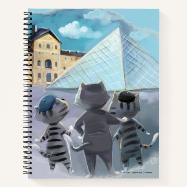 Cuaderno espiral de gatos Louvre París (Anverso)