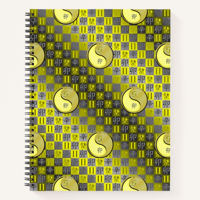 Cuaderno espiral de Gemini y Conejo de Metal (Anverso)