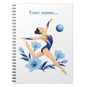 Cuaderno espiral de gimnasia rítmica personalizado