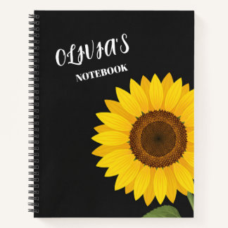 Cuaderno espiral de girasol personalizado