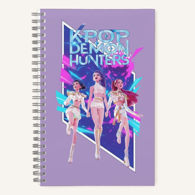 Cuaderno espiral de grupo ídolo de anime K-Pop (Anverso)