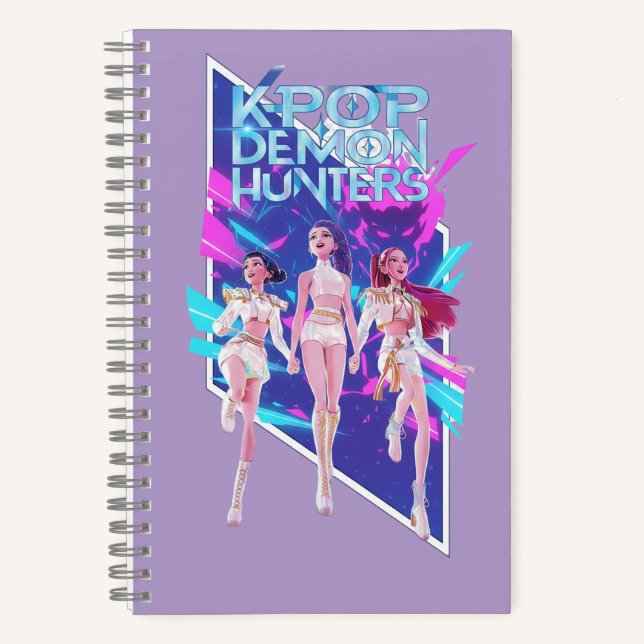 Cuaderno espiral de grupo ídolo de anime K-Pop (Anverso)