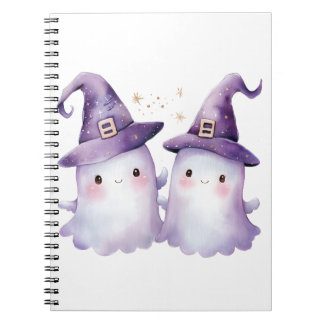 Cuaderno espiral de Halloween de fantasmas brujas
