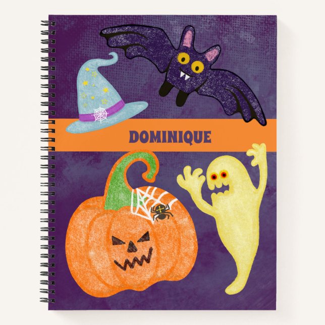 Cuaderno espiral de Halloween espumoso (Anverso)