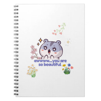 Cuaderno espiral de hámster con estética linda