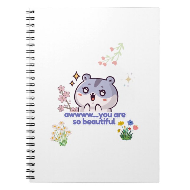 Cuaderno espiral de hámster con estética linda (Frente)