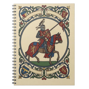 Cuaderno espiral de heráldica de caballero medieva