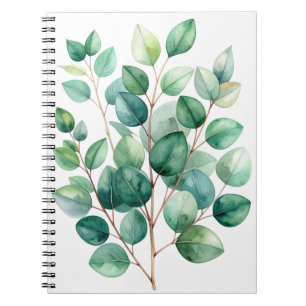 Cuaderno espiral de hojas botánicas elegantes