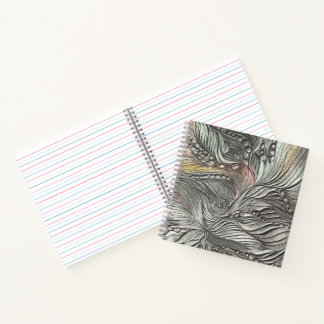 Cuaderno espiral de hojas metálicas plateadas de l