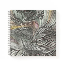 Cuaderno espiral de hojas metálicas plateadas de l