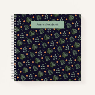 Cuaderno espiral de hojas moderno con nombre perso