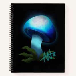 Cuaderno Espiral de hongo azul brillante de Shiitake Galaxy