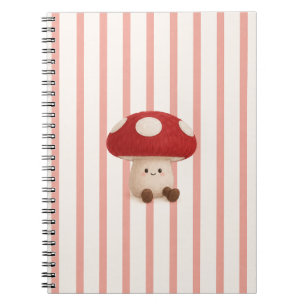 Cuaderno espiral de hongos Kawaii lindo