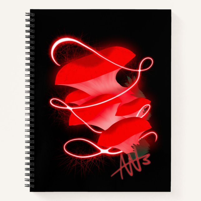 Cuaderno Espiral de hongos rojos de ostra encantada (Anverso)