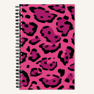 Cuaderno Espiral de impresión de leopardo rosa