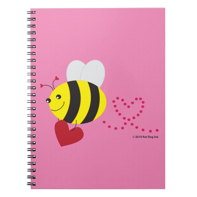 Cuaderno espiral de la abeja del amor (Frente)