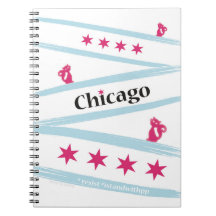 Cuaderno espiral de la bandera de Chicago con los