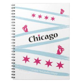 Cuaderno espiral de la bandera de Chicago con los