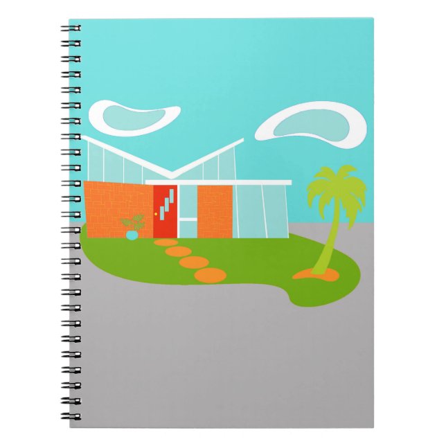 Cuaderno espiral de la casa moderna del dibujo (Frente)