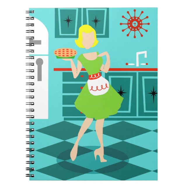 Cuaderno espiral de la cocina retra (Frente)