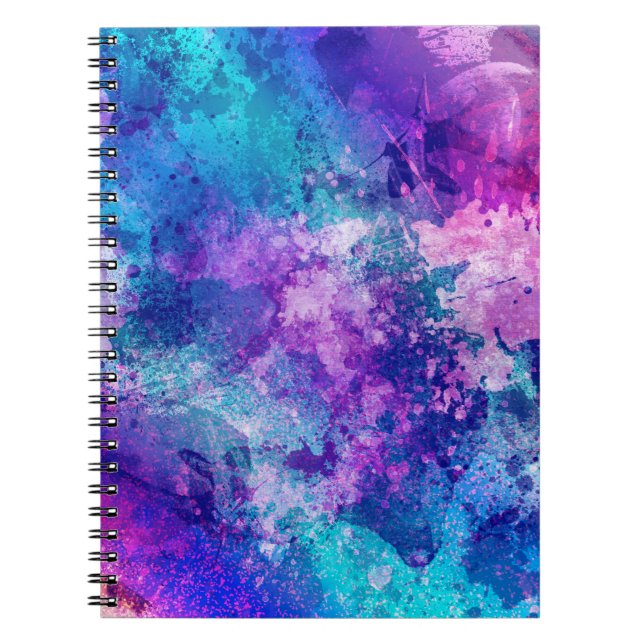 Cuaderno espiral de la impresión del Grunge (Frente)