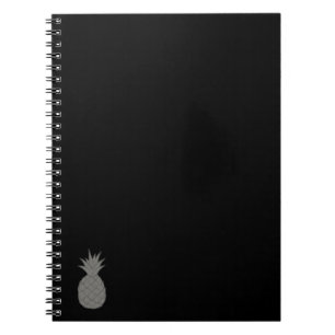 Cuaderno espiral de la piña de plata