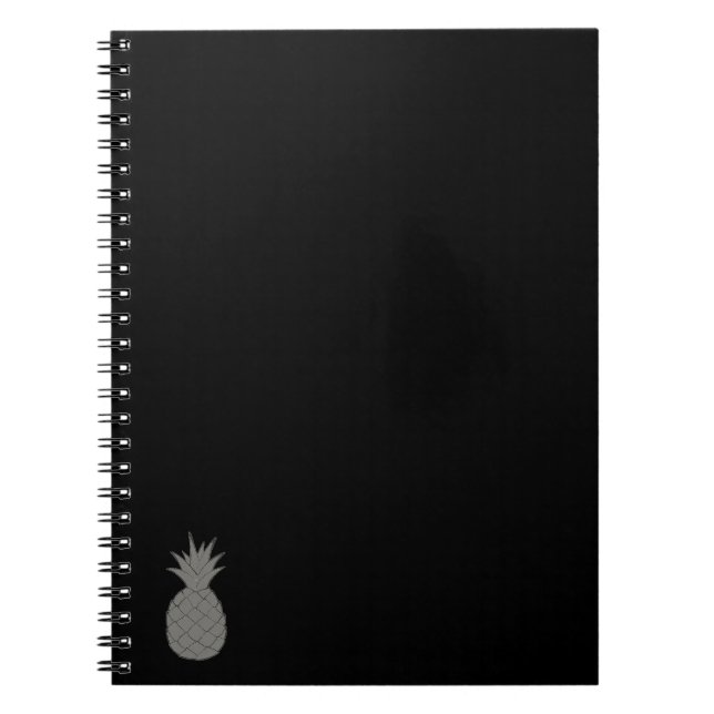 Cuaderno espiral de la piña de plata (Frente)