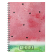 Cuaderno espiral de la sandía - personalizado