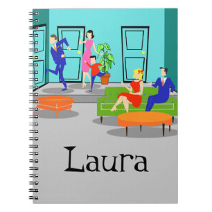 Cuaderno espiral de la televisión clásica retra