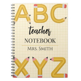 Cuaderno espiral de lápiz ABC personalizado para e