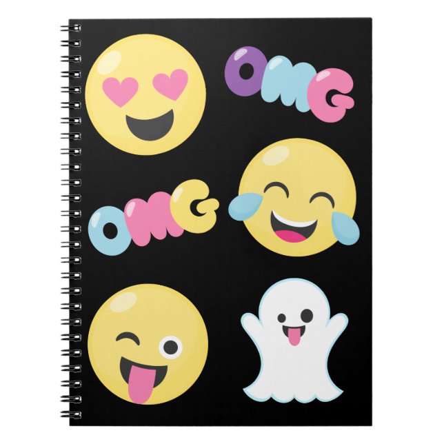 Cuaderno espiral de las emociones de la emoji de (Frente)
