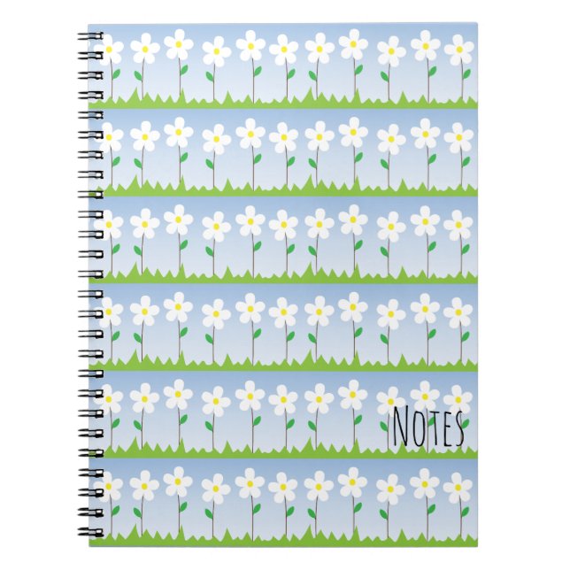 Cuaderno espiral de las flores blancas (Frente)
