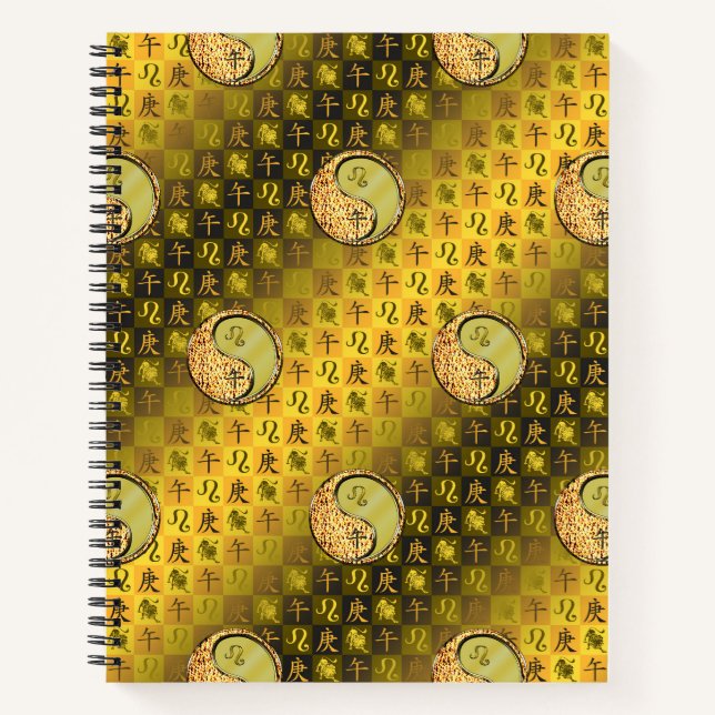 Cuaderno espiral de Leo y caballo de metal (Anverso)