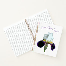 Cuaderno espiral de lirio morado y blanco