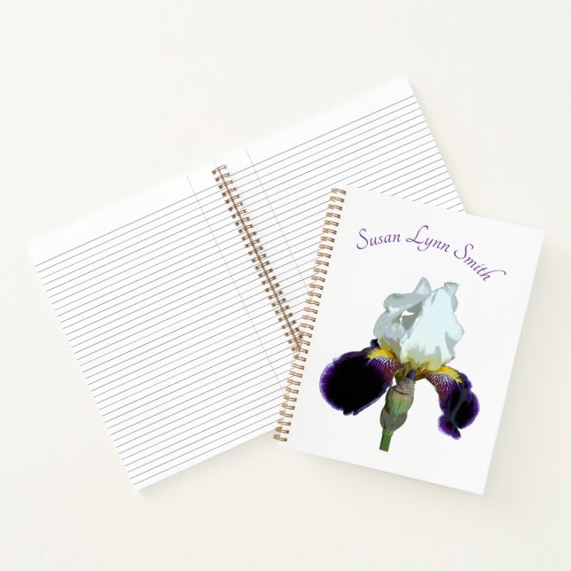 Cuaderno espiral de lirio morado y blanco (Interior)