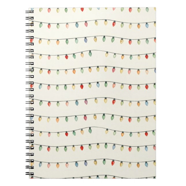 Cuaderno espiral de luces de cadena coloridas | Mi (Frente)