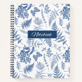 Cuaderno espiral de lujo Blue Botanical