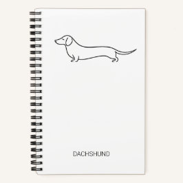 Cuaderno espiral de lujo de arte de línea de Dachs