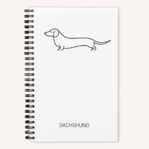 Cuaderno espiral de lujo de arte de línea de Dachs