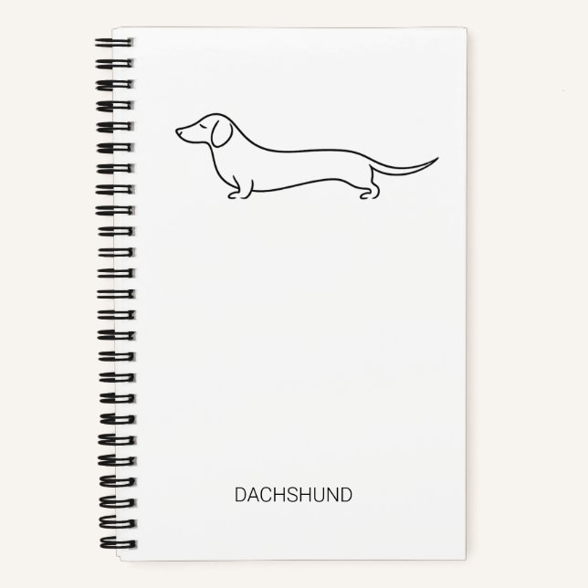 Cuaderno espiral de lujo de arte de línea de Dachs (Anverso)