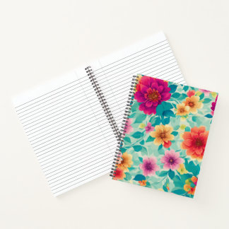 Cuaderno espiral de lujo floral de 8.5" x 11"