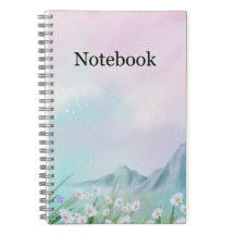 Cuaderno espiral de lujo Floral Montaña Pastel