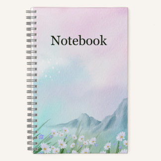 Cuaderno espiral de lujo Floral Montaña Pastel