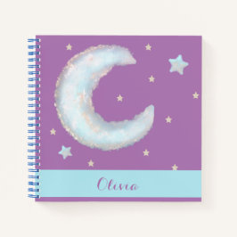 Cuaderno espiral de luna y estrellas lindo