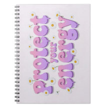 Cuaderno espiral de margarita pastel Protege tu en
