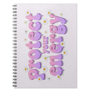 Cuaderno espiral de margarita pastel Protege tu en